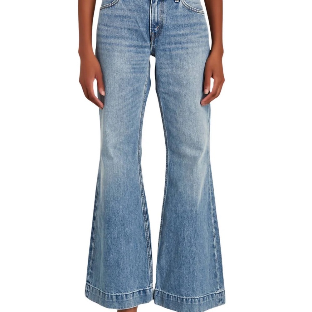 Re/Done 70s Low Rise Bell Bottom Jeans Lake Blue size 28